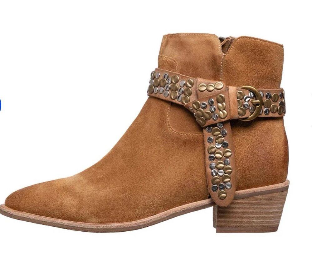 Antelope $239 Demi Leather Ankle Boots Western Zip Womens EU 38 US 7.5-8 NEW